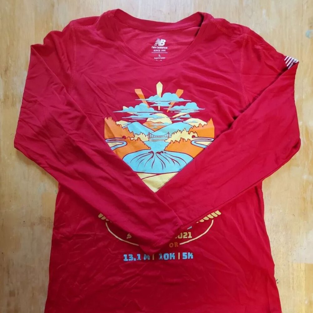 Eugene Marathon 2021 New Balance Womens Size L Large Long Sleeve Shirt T-Shirt